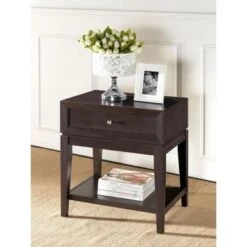 Urban Designs 27-Inch Brown Modern Accent Table And Nightstand -Baxton Acme Shop 38b31a30 0ec2 47b4 9a30 b87dd52a4a9f