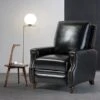 Cigar Mid-century Genuine Leather Recliner With Nailhead Trim By HULALA HOME - BLACK -Baxton Acme Shop 393438e0 6add 4c2e a37e 87ebd1d81974