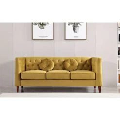 Fancher Kittleson Classic Chesterfield Sofa - Dark Blue -Baxton Acme Shop 39adfcf6 72b9 482b 90d0 a1d114961697