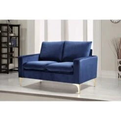 Buchholz 2 Piece Velvet Living Room Set - Blue