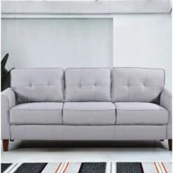 Kouchouk 78.7'' Linen Flared Arm Sofa - Dark Grey -Baxton Acme Shop 3ae9cd17 aa15 413a b3c4 c3cdcfebc2cc