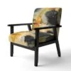 Designart "End Of The Orange Rainbow II" Upholstered Modern Accent Chair - Arm Chair - Arm Chair