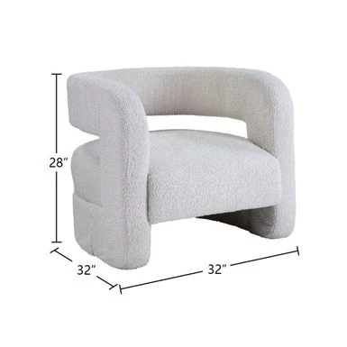 Teddy Sherpa Upholstered Accent Chair In White - White 5 Teddy Sherpa Upholstered Accent Chair In White - White - Image 3