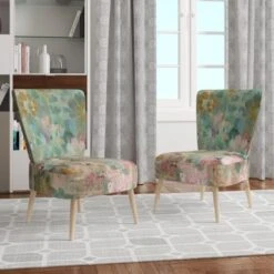 Designart "Flower Shower III" Upholstered Farmhouse Accent Chair - Arm Chair - Arm Chair -Baxton Acme Shop 3b2c7b2f 067b 4d71 b87c b48a999ad728