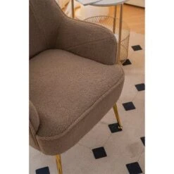 Modern Soft Teddy Fabric Accent Chair Living Room Chair - 26.26*31.3INCH - Brown -Baxton Acme Shop 3b8a0855 6239 41ff bd8c a53da06d9c84