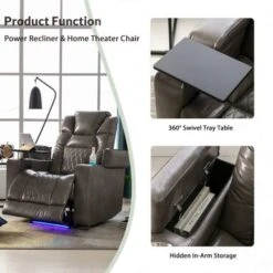 Nestfair Power Motion Recliner With USB Charging Port And Hidden Arm Storage - Brown -Baxton Acme Shop 3c803798 7a07 4720 8c98 b87731c45a8e