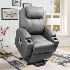 Power Lift Recliner PU Leather With Massage And Heating - Black -Baxton Acme Shop 3d8c0b32 dde5 45bf 9b11 2792c985c34f