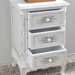 International Caravan Windsor Carved End Table - Antique White -Baxton Acme Shop 3dd64fe9 9d08 498c b588 e86357607528