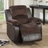 Padded Suede Upholstered Rocker Recliner In Chocolate - Chocolate -Baxton Acme Shop 3f197a46 9a16 45f0 8cdd 76f8a564ee75