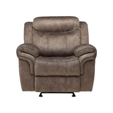 Velvet Upholstered Glider Recliner - Grey 4 Velvet Upholstered Glider Recliner - Grey - Image 2