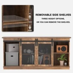 TV Stand 2 -shelf For TVs 32'' Up To 65'',Barn Door,Adjustable Shelf,Larger Storage Space - Espresso 38 TV Stand 2 -shelf For TVs 32'' Up To 65'',Barn Door,Adjustable Shelf,Larger Storage Space - Espresso -Baxton Acme Shop 3facf9e6 110b 4cd4 a71c bed03a616cb6