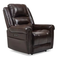 Lazell Genuine Top Grain Leather Power Recliner - Brown -Baxton Acme Shop 3fafb1da e441 438a 90de b71d2f8a9bb2
