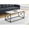 Coffee Table/ Accent/ Cocktail/ Rectangular/ Living Room/ 40"L/ Metal/ Laminate/ White/ Black/ Contemporary/ Modern