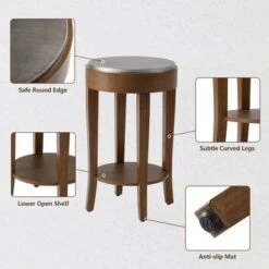 COSIEST 2-Tier Round Accent End Table With Shelf - 2PC -Baxton Acme Shop 4095f83c 5e33 4441 8208 32cd9ac11274