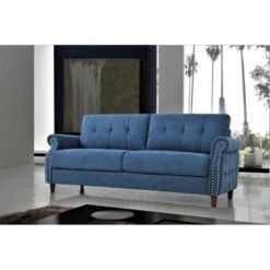 Bruce Nailhead Living Room Set-Loveseat & Sofa - Grey -Baxton Acme Shop 40ca8759 1420 4f3c a289 8378ae2e0c3a