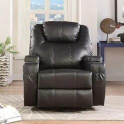 PU Upholstered Rocker Recliner With Swivel - Brown 14 PU Upholstered Rocker Recliner With Swivel - Brown -Baxton Acme Shop 41093e3d 068f 446e 9d41 a53a61024ff0