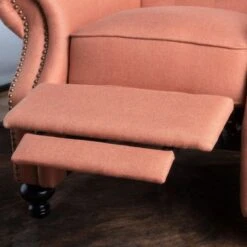 Walder Tufted Nailhead Fabric Recliner By Christopher Knight Home - Orange -Baxton Acme Shop 415f985a 56cf 4fd7 8d9e 2fb8f7c882df