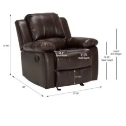 Charleston Leather Gel Glider Rocker Recliner By Greyson Living - Brown -Baxton Acme Shop 41670924 746b 4bfb 9304 6b31c3046237