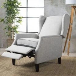 Wescott Wingback Pushback Recliner By Christopher Knight Home - Gray Moss -Baxton Acme Shop 41c32c8e d464 486b aead b6fadeff0d98