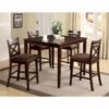Weston I Dapper Five Counter Table Set, Transitional Style, Espresso - Wood -Baxton Acme Shop 41f13905 7f34 44ad 932c 567d982daef3