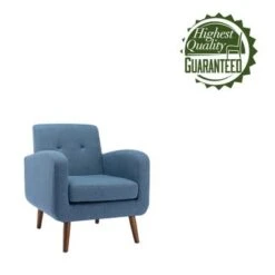 Porthos Home Suri Accent Chair, Fabric Or PU Upholstery, Rubberwood Legs - Blue Fabric -Baxton Acme Shop 41f3faa6 5294 4f95 bf76 2f73883a6c19