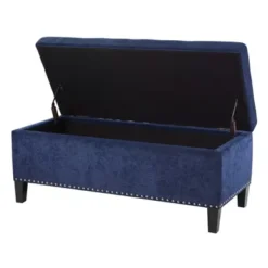 Mae II Blue Tufted Top Storage Bench -Baxton Acme Shop 420fbab6 eae5 4a4a 9925 faabb980abdc