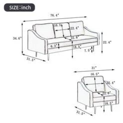 Merax 2 Piece Mordern Velvet Armchair And Sofa Sets - Black -Baxton Acme Shop 43851b58 1968 44ae 88c4 fd63ec9424d8