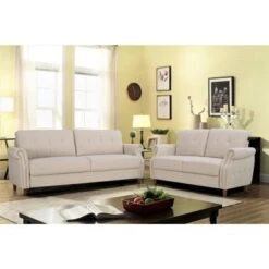 Bruce Nailhead Living Room Set-Loveseat & Sofa - Camel -Baxton Acme Shop 43ed0359 4d87 4f18 9793 fb458da534c3