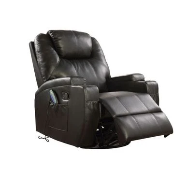 PU Upholstered Rocker Recliner With Swivel - Brown 4 PU Upholstered Rocker Recliner With Swivel - Brown - Image 2