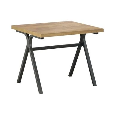 3-piece Trestle Occasional Table Set Golden Oak And Gunmetal 4 3-piece Trestle Occasional Table Set Golden Oak And Gunmetal - Image 2