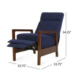 Neihart Waterfall Back Pushback Recliner By Christopher Knight Home - Brown + Navy Blue -Baxton Acme Shop 44b8861e c565 42ca 9122 1942cdafb3d6