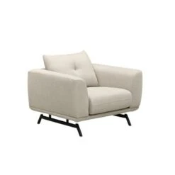 Abbyson Whitney Fabric Chair With Metal Legs - Cream