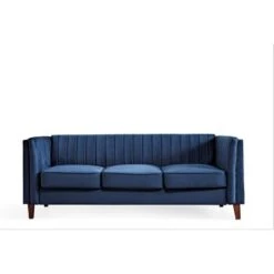 Line Tufted Square Design Sofa - Dark Blue -Baxton Acme Shop 45695032 b46e 4ac5 9357 195c98315a0d