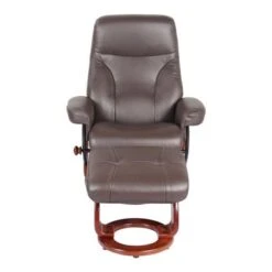Almond Genuine Leather Recliner And Ottoman - Cognac -Baxton Acme Shop 45d6f3bd fad8 428a 8b7a 97323aa22c92