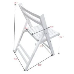 Nestfair White Slatted Wood Folding Chair(Set Of 4) - White -Baxton Acme Shop 465833f8 6ac1 4113 b483 0cdeedbdeaf4