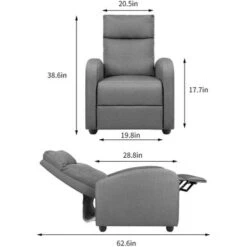 Fabric Recliner Chair Massage Recliner Sofa Chair Adjustable Reclining Chairs Home Theater Single Modern - Brown -Baxton Acme Shop 4681544d 6120 412b 9d6a 1d181aecacf7