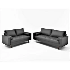 US Pride Matton Faux Leather Mid-century Modern Living Room Set-Loveseat And Sofa - White -Baxton Acme Shop 46b62a0f 300a 40b8 87a2 198d21c70cd4