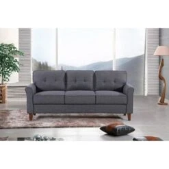 Kouchouk 3 Piece Living Room Set - Drak Grey -Baxton Acme Shop 46c6d153 6935 4425 92fc 20cfe519ea11