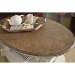 White/Brown Realyn Oval Cocktail Table -Baxton Acme Shop 46ea72a8 eb8a 4f90 a9ec 8403635e0659