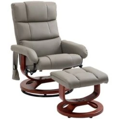 HOMCOM Recliner Chair With Ottoman, Electric Faux Leather Recliner - Black -Baxton Acme Shop 46f0a92d 38f4 4959 b419 e74e0c3aca04
