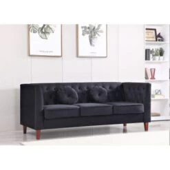 Fancher Kittleson Classic Chesterfield Sofa - Dark Blue -Baxton Acme Shop 4750a7b3 c5db 43db 8f5a 1a5c9ab992a1