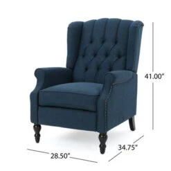 Walter Tufted Fabric Recliners (Set Of 2) By Christopher Knight Home - Charcoal + Dark Brown -Baxton Acme Shop 4770ef52 6a46 44b4 8627 322d5959d7a7