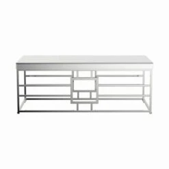 Geometric Frame Rectangular Coffee Table Chrome -Baxton Acme Shop 47827857 011e 4e3a ba70 6fb1720ee6b2
