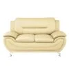 Sanuel 61.3" Faux Leather Pillow Top Arm Loveseat - Cream White -Baxton Acme Shop 479b9764 8bc4 4bfd b9cc 6fabf800f504