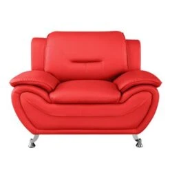 Sanuel 47.3" Wide Faux Leather Club Chair - Cream White -Baxton Acme Shop 47af8d3d 9d43 489f b4a5 cd610e6a3aad