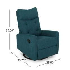 Woodglen Swivel/Glider Push Back Nursery Recliner By Christopher Knight Home - Teal,Black -Baxton Acme Shop 47dedbc0 0254 4f3e bb56 41001ec93097