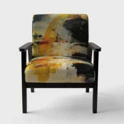 Designart "End Of The Orange Rainbow II" Upholstered Modern Accent Chair - Arm Chair - Arm Chair -Baxton Acme Shop 47ea9395 8989 4f19 a313 69d7e09c4f18