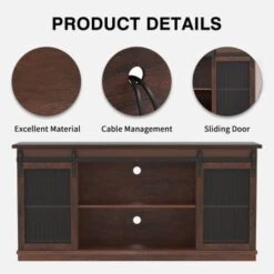 TV Stand 2 -shelf For TVs 32'' Up To 65'',Barn Door,Adjustable Shelf,Larger Storage Space - Espresso 35 TV Stand 2 -shelf For TVs 32'' Up To 65'',Barn Door,Adjustable Shelf,Larger Storage Space - Espresso -Baxton Acme Shop 485f895d d7c2 4358 bee3 d5322f619064