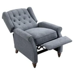 Clihome Push Back Reclining Chair - Grey -Baxton Acme Shop 487eff72 3b3f 4161 a976 2d5a91cb6368