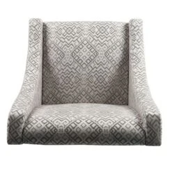 HomePop Swoop Accent Chair In Tonal Gray - Grey -Baxton Acme Shop 489dcdd5 f107 44cb be74 e06884d510c6